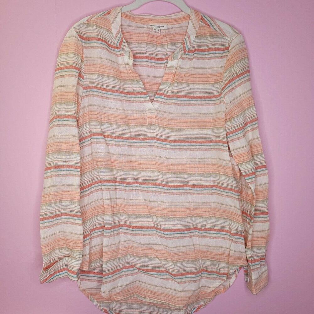 Beach Lunch Lounge Striped Tunic Top | size SM